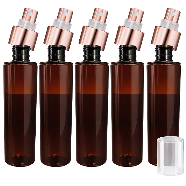 Kit Frasco Pet Âmbar 200ml Body Splash Com Válvula Spray Rose Semi Luxo Rosca 24/410