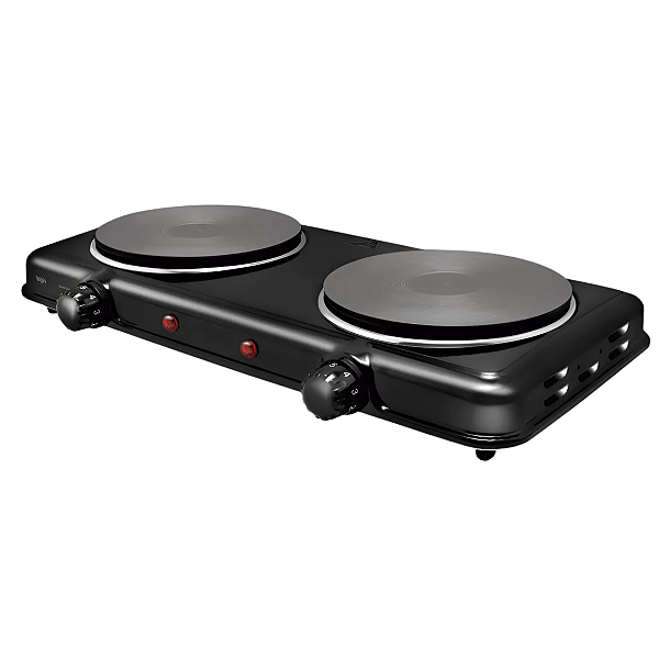 Fogão Elétrico Preto com Termostato 2 Boca - 220v