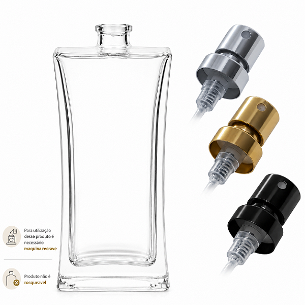 Kit Frasco Perfume Recrave 50ml Vertice + Válvula Spray Luxo 15mm