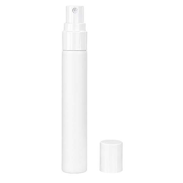 Frasco Plástico Cilíndrico Branco 10ml Válvula Spray Tampa