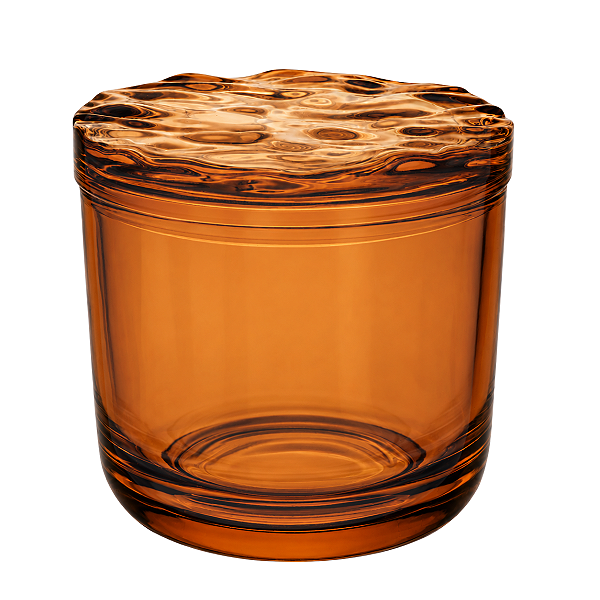 Frasco Vidro Cristal Âmbar Velas 365ml Tampa
