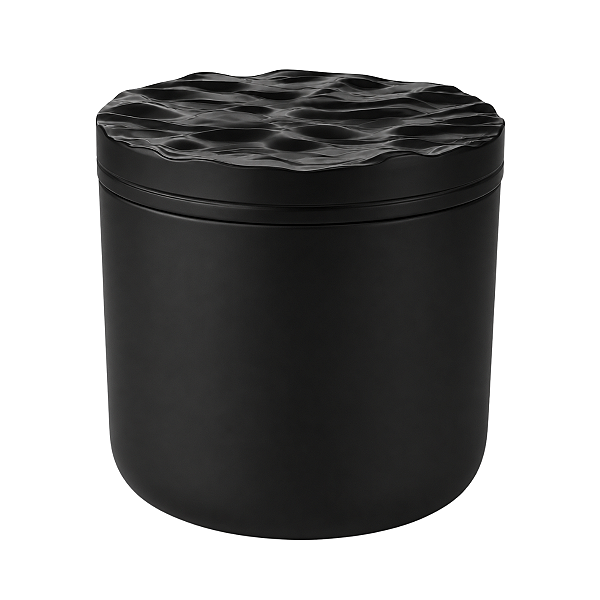 Frasco Vidro Cristal Preto Vela 365ml Tampa