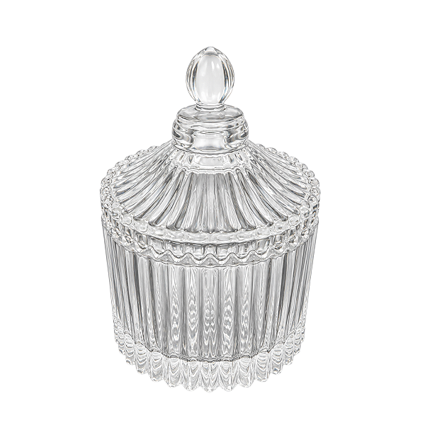 Frasco Vidro Castle Cristal Para Velas 70ml Com Tampa