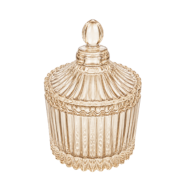 Frasco Vidro Âmbar Castle Para Velas 70ml Com Tampa