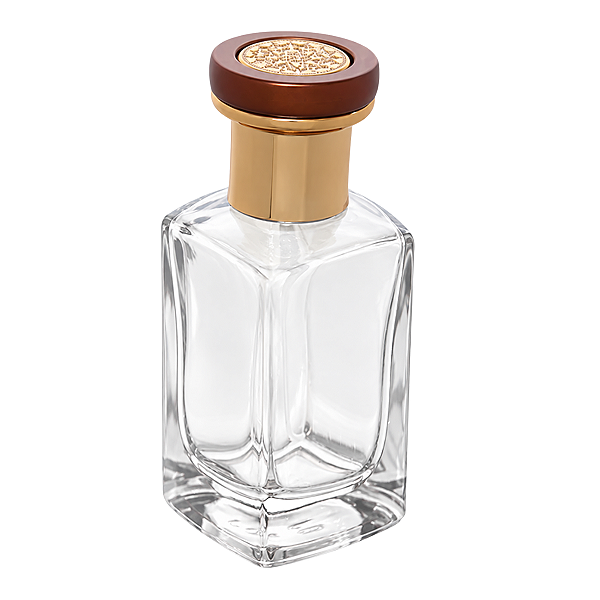 Frasco Versales Transparente 30ml e Válvula Tampa Luxo Bronze