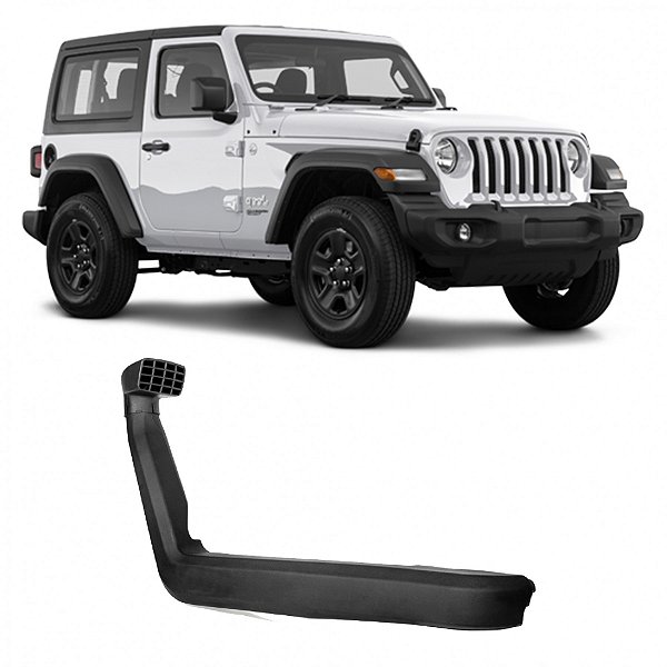 KIT SNORKEL JEEP WRANGLER JL 2018 EM DIANTE PRETO FOSCO VO6 15444 OFF ROAD 4X4