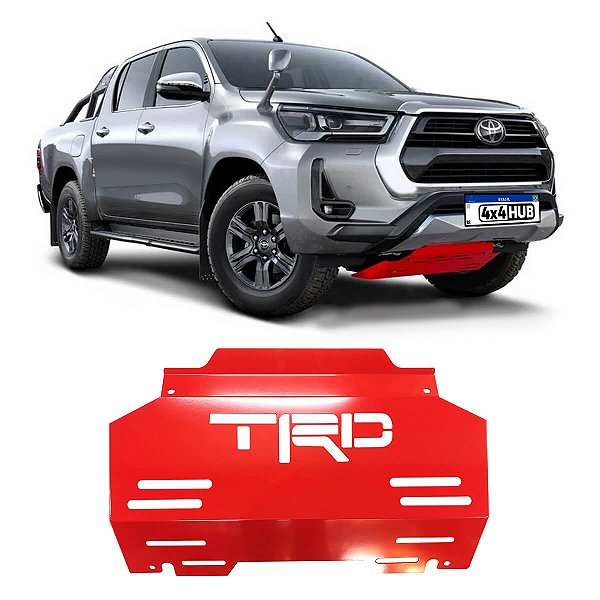 PROTETOR CARTER PEITO AÇO TOYOTA HILUX TRD VERMELHO Vo6