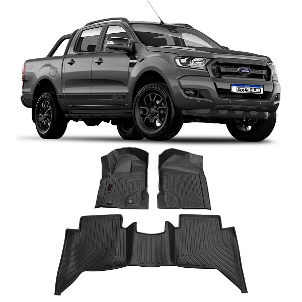 JOGO TAPETE INTERNO FORD RANGER EMBORRACHADO MODELO BANDEJA