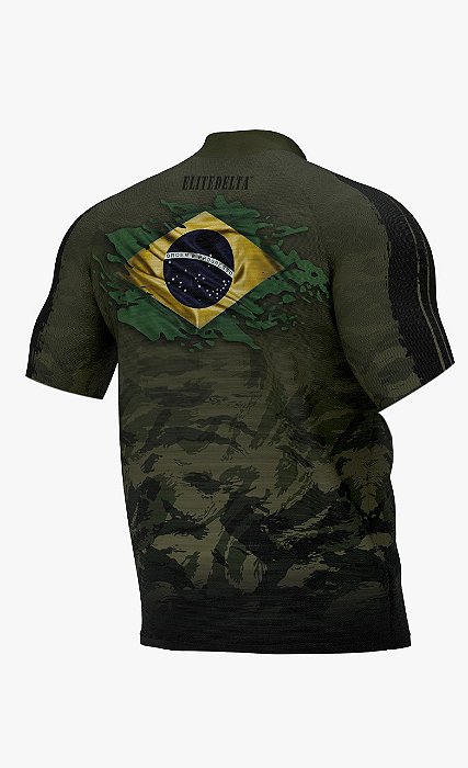 Camisa Manga Curta Dryfit Proteção Uv30 Bandeira Do Brasil