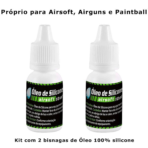 Kit Óleo De Silicone Para Airsoft Airgun Pistola Rifle Carabina de Ar 10ml 100% Silicone