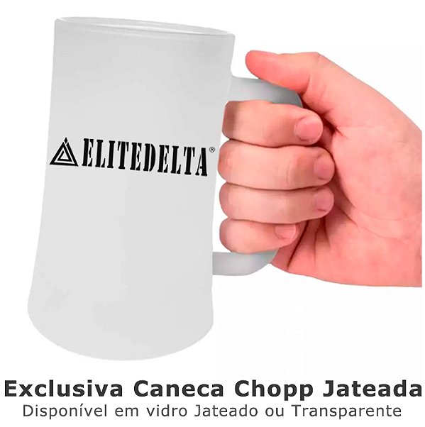 Caneca de Chopp ELITEDELTA® em Vidro Jateado ou Cristal