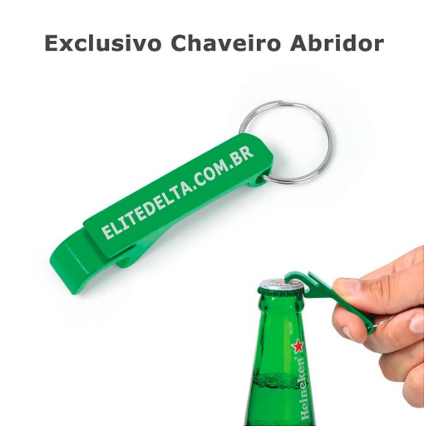 Kit com 4 Chaveiros ELITEDELTA® - Exclusivo Abridor de Garrafas