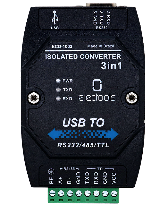 Conversor Usb 485 232 Ttl Isolado Modbus Rs485 Ecd-1003