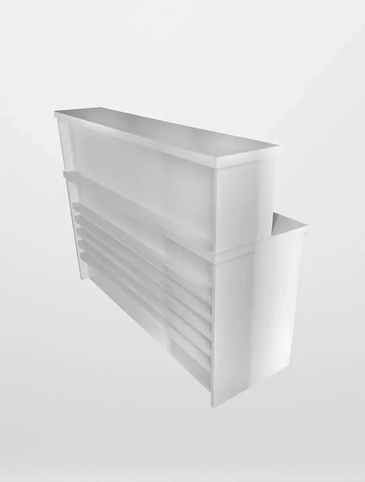 Balcão Reto Branco Ripado