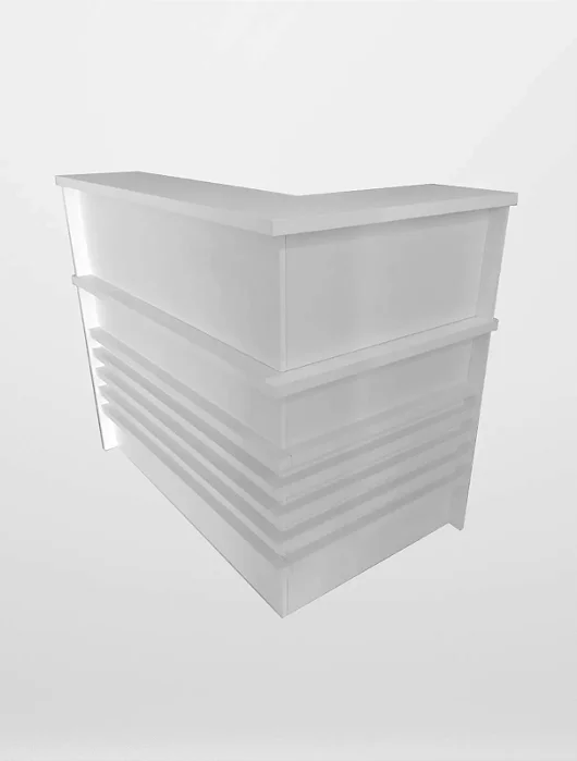 Balcão L Branco Ripado