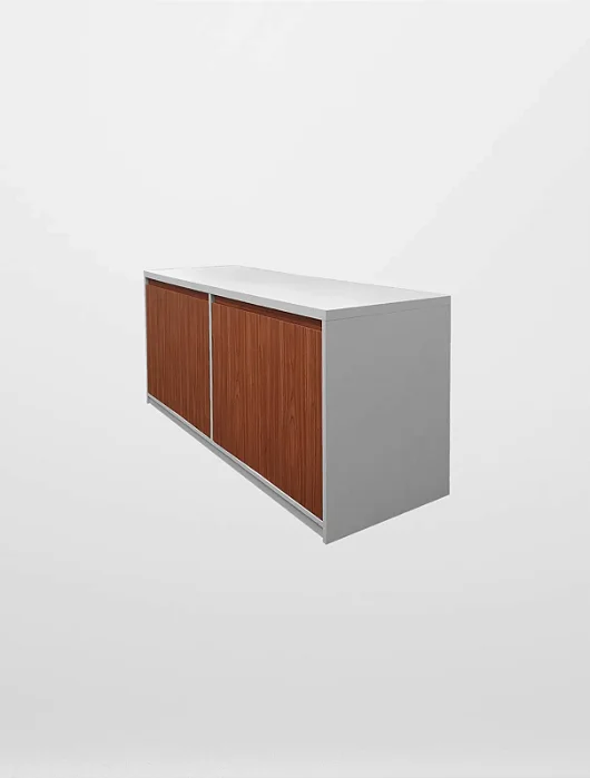 Buffet Branco Portas Amadeiradas