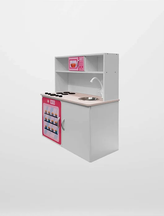 Mini Cozinha Infantil Rosa Milk-shake
