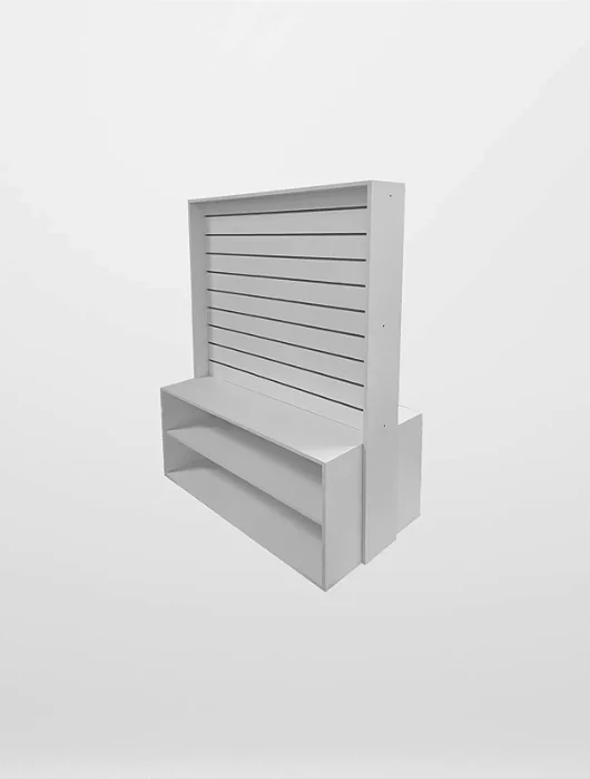 Painel Caneletado Branco de Chão Com Nicho