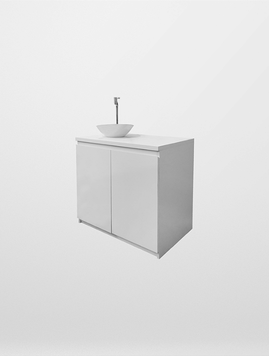 Gabinete de Banheiro Branco 2 Portas