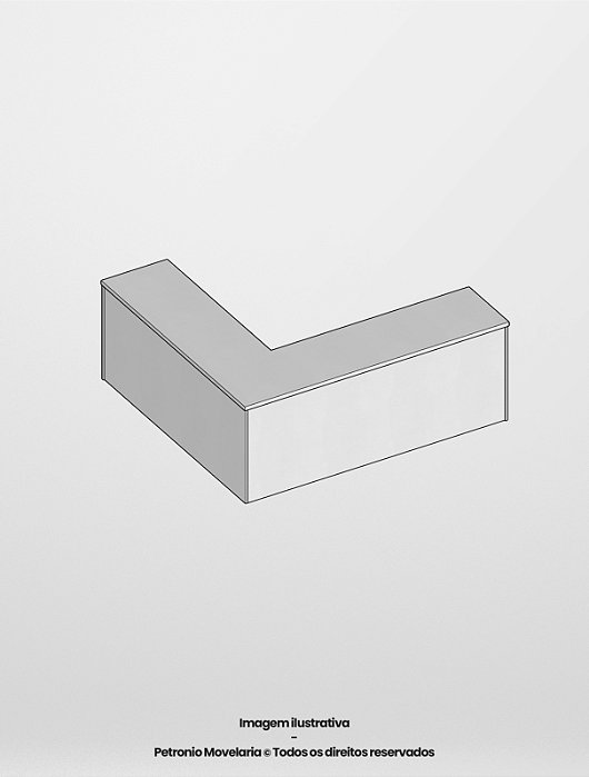 MESA L BRANCO SUPREMO CHESS 200/180 X 50/50 X 75 CORPO 15MM / TAMPO 30MM