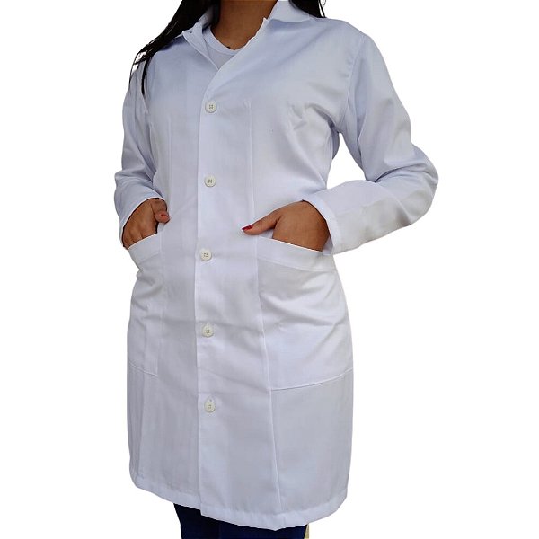 JALECO FEMININO GABARDINE BRANCO