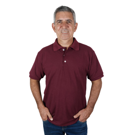 Polo masculina piquet vinho