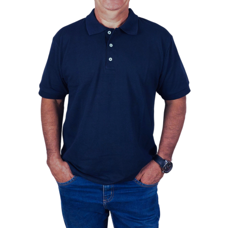 Polo masculina marinho piquet