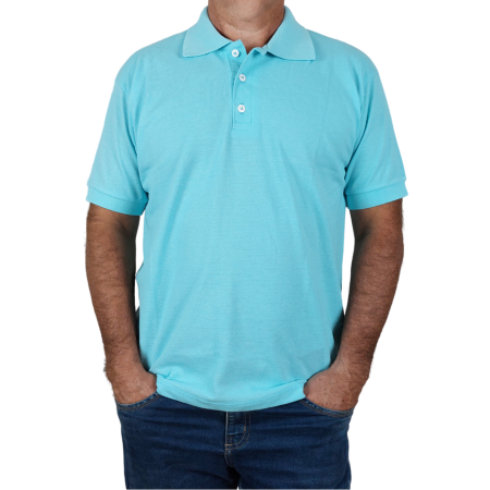 Polo masculina azul claro piquet