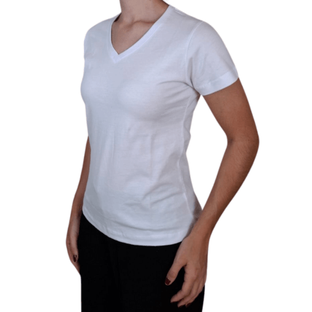 Camiseta Feminina Malha Fria Branca Kit 5 peças