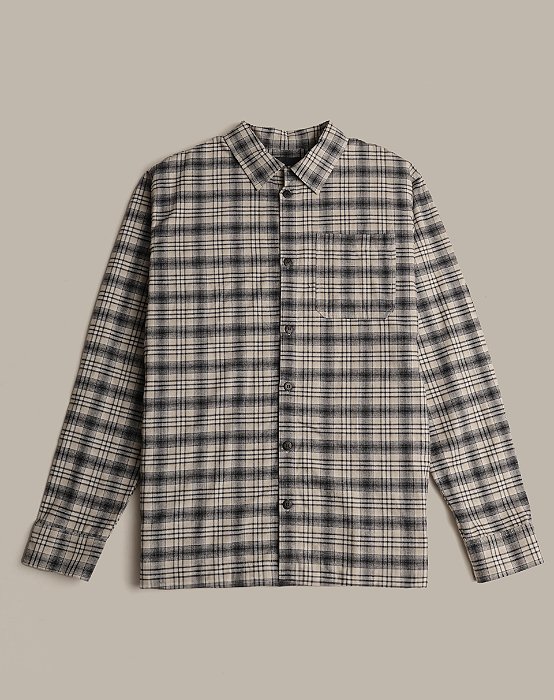 CAMISA BLUNT MANGA LONGA TALLIN XADREZ BEGE