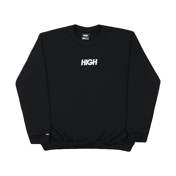 MOLETOM HIGH CREWNECK LOGO BLACK