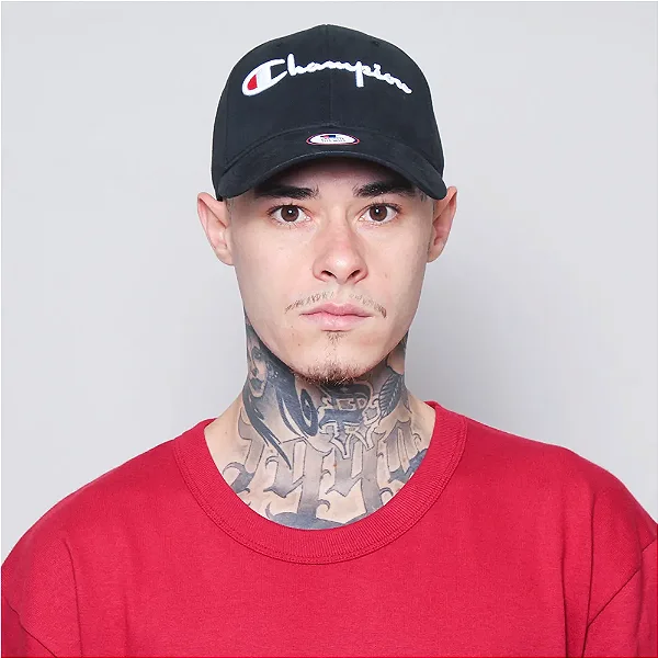 BONÉ CHAMPION ABA CURVA STRAPBACK BLACK
