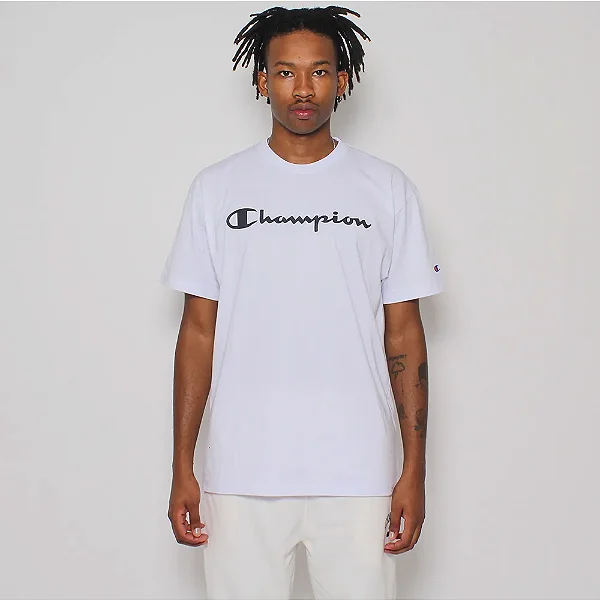 CAMISETA CHAMPION ONE SCRIPT LOGO WHITE