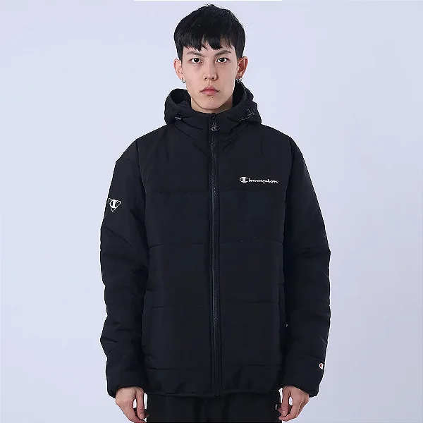 JAQUETA CHAMPION PUFFER SCRIPT INK BLACK