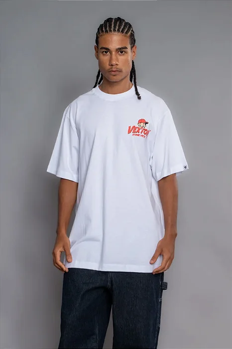 CAMISETA VEXTOR MANGA CURTA ATOMIC PISTOL BRANCO