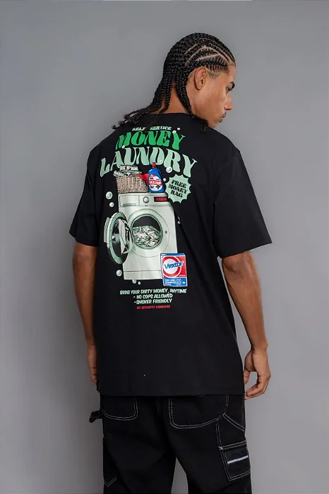 CAMISETA VEXTOR MONEY LAUNDRY PRETO