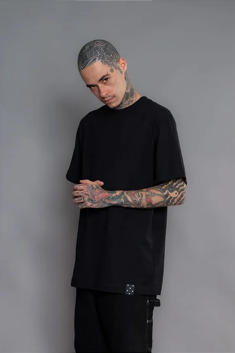 CAMISETA MANGA CURTA CREW CORE VEXTOR PRETO