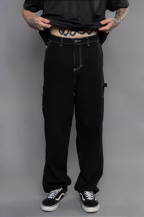 CALÇA JEANS VEXTOR UTILITY BLACK