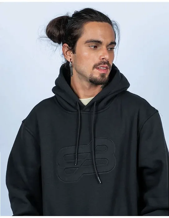 MOLETOM BLUNT CANGURU BRESCIA PRETO