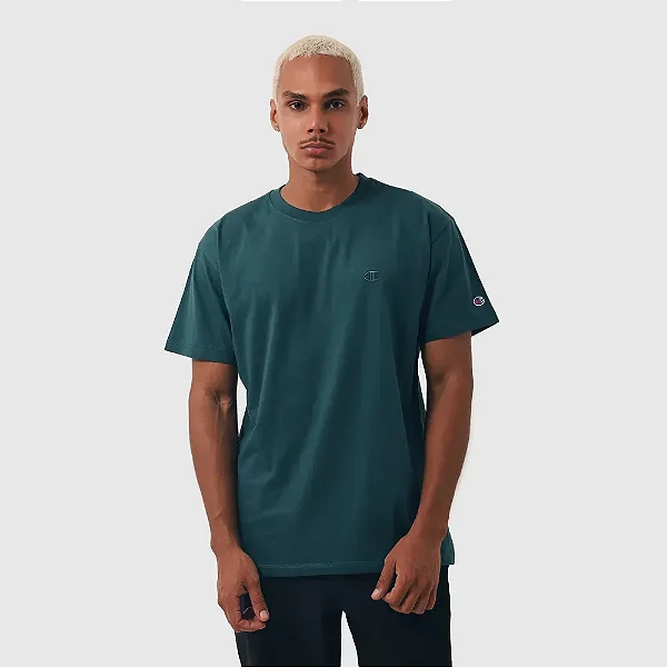 CAMISETA CHAMPION ATHLETIC LOGO C EMB EMERALD ALLURE