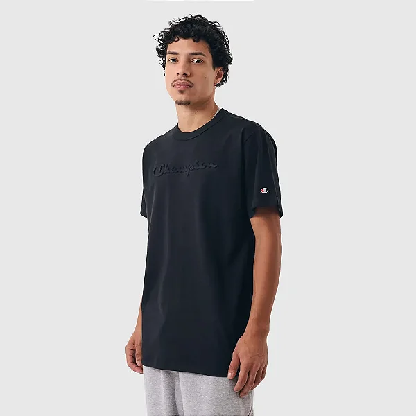 CAMISETA CHAMPION LIFE EMBOSSING LOGO BLACK