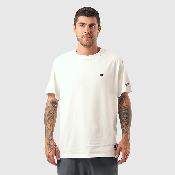 CAMISETA CHAMPION LIFE LOGO C EMB OFF WHITE