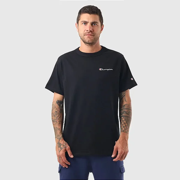 CAMISETA CHAMPION LIFE MINI SCRIPT EMB BLACK