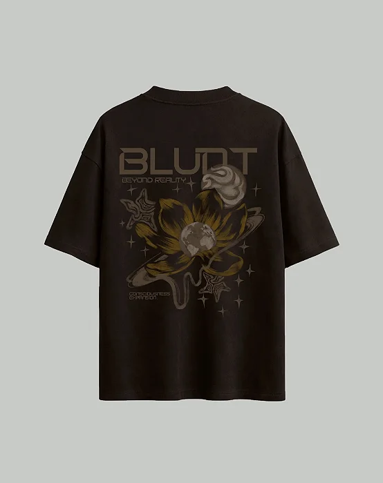 CAMISETA BLUNT OVERSIZED PLANET FLOWER MARROM