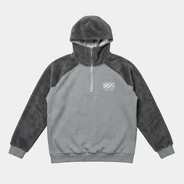 MOLETOM TAKE OFF BALACLAVA NINJA HALF ZIP GREY