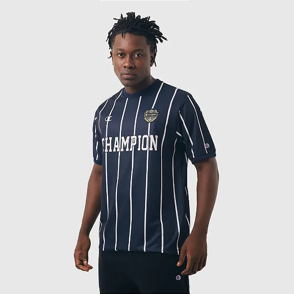 CAMISA JERSEY CHAMPION ATHLETIC FOOTBAL VINTAGE STRIPES NAVY