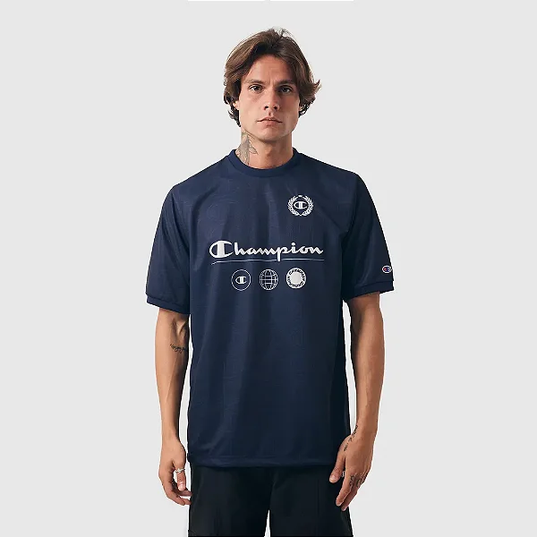 CAMISA JERSEY CHAMPION ATHLETIC PRINTED GLOBAL NAVY