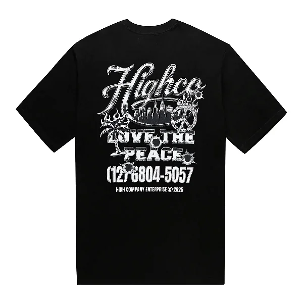 CAMISETA HIGH TEE LOVE THE PEACE BLACK