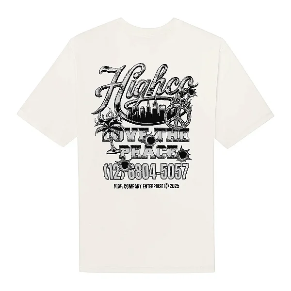 CAMISETA HIGH TEE LOVE THE PEACE WHITE