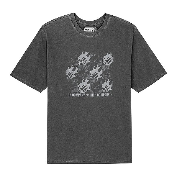 CAMISETA HIGH TEE FREEDY FLAMES STONED BLACK